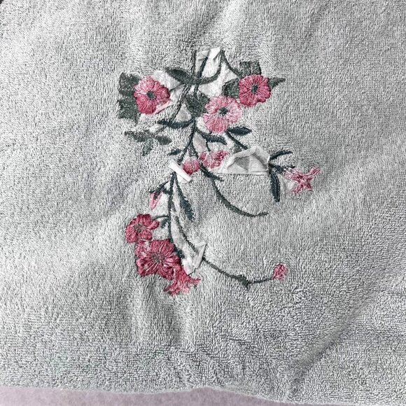 Vtg Embroidered Floral Bath Hand Towel Set of 4 The Royal Collection Green Pink - Picture 6 of 16